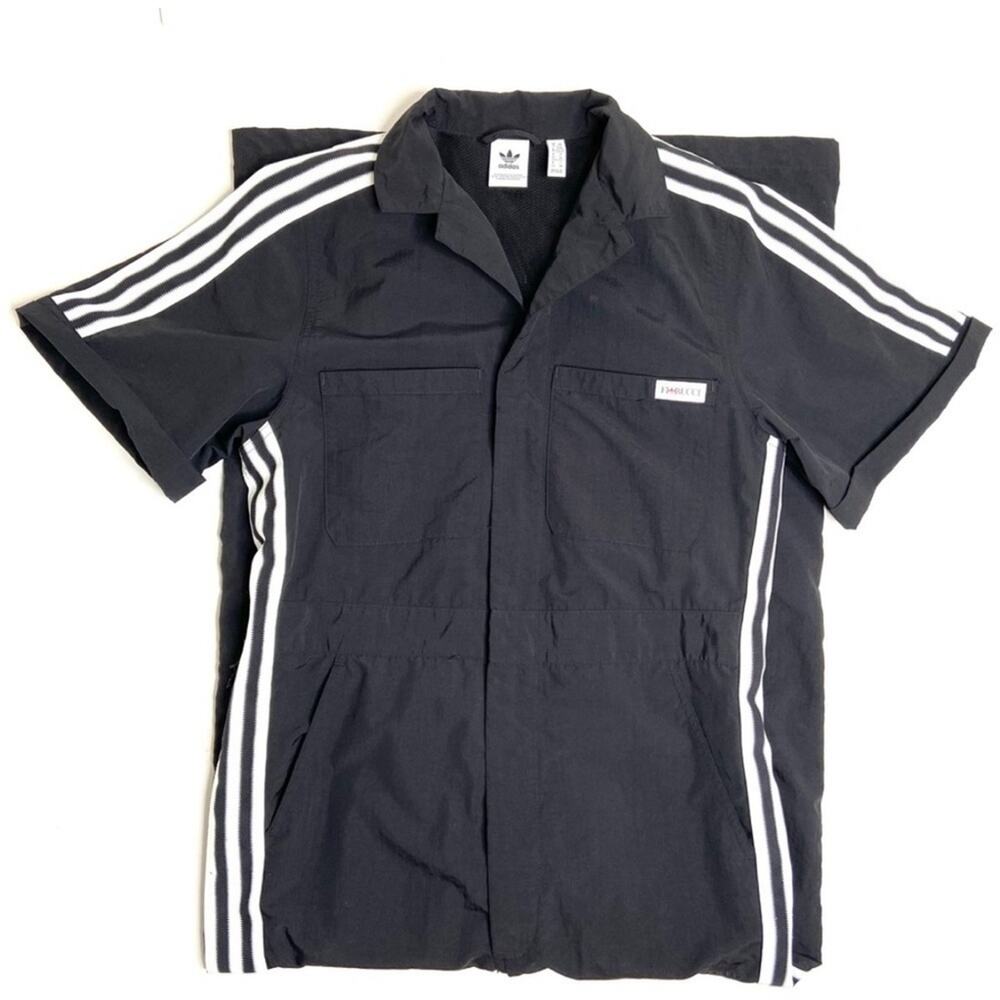 adidas Black Jumpsuit with White Three-Stripe Detail - Picture 7 of 12